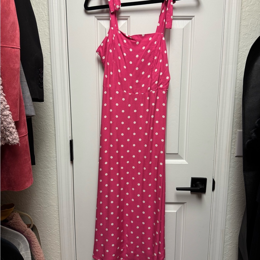 Draper James Fuchsia Dress with White Dots